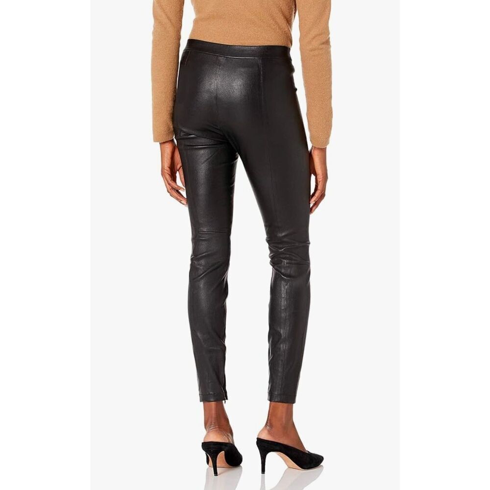 Vince Pull On Leather Ankle Leggings Black Size Small - Picture 2 of 13